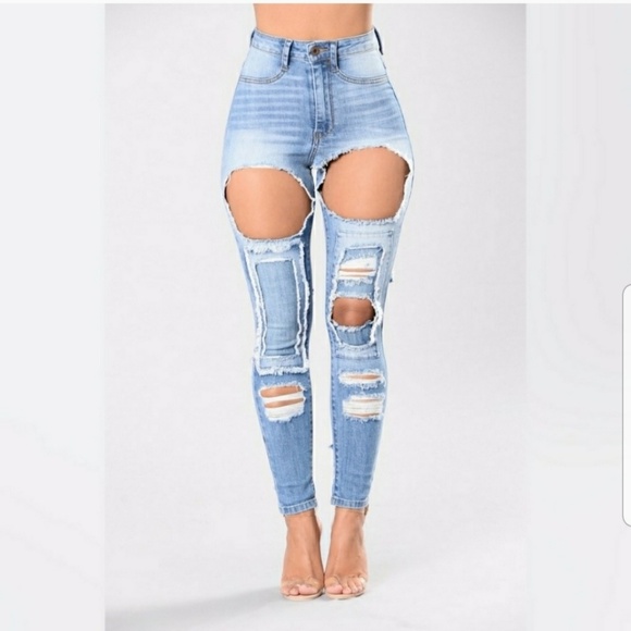 Fashion Nova Denim - Fashion Nova Distressed Jeans